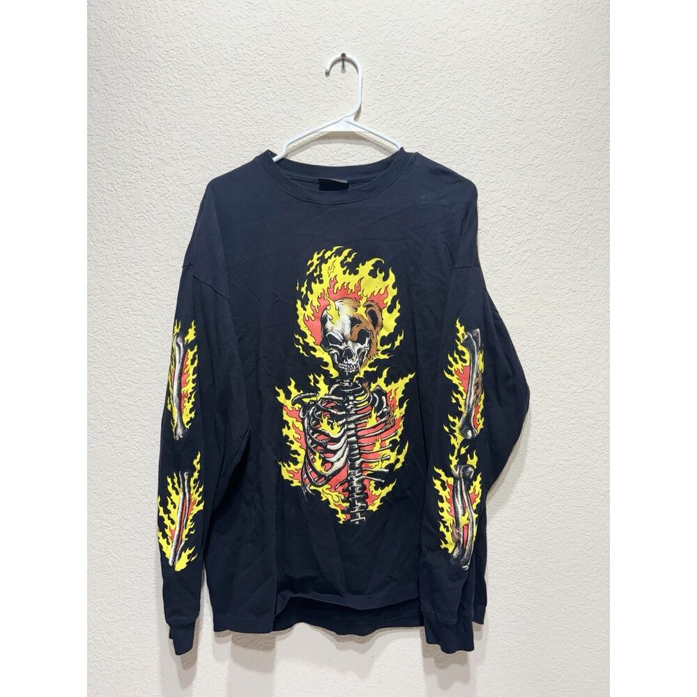 Teddy Fresh Up In Flames Long Sleeve T Shirt Black Large